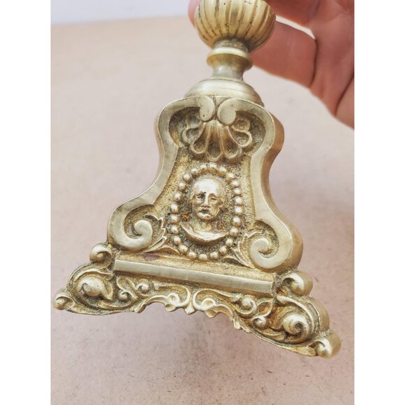 brass candlestick holder - vintage brass - candlestick - vintage home decor - - Picture 6 of 14